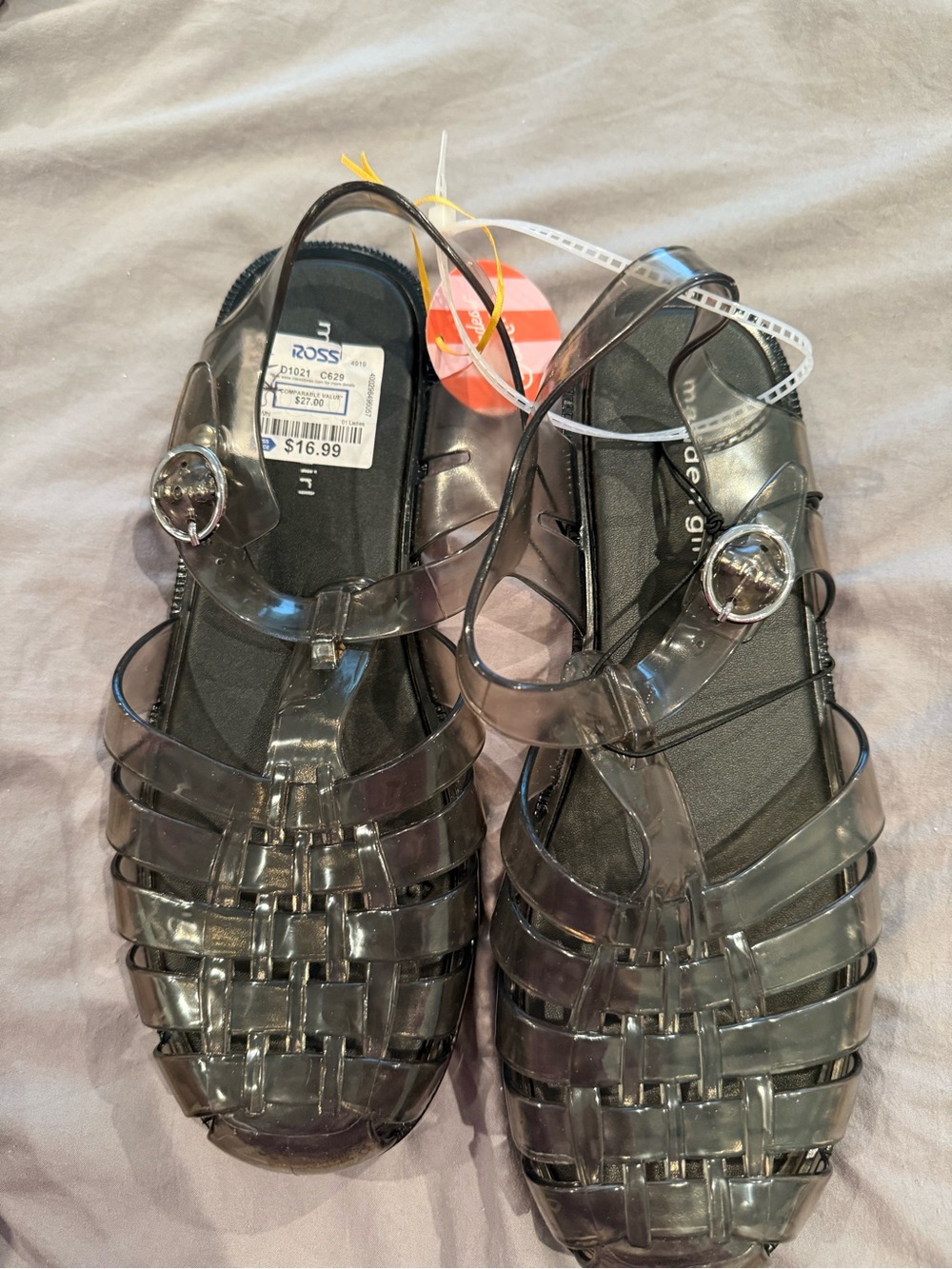 Madden Girl Clear Black Jelly Slingback Sandals